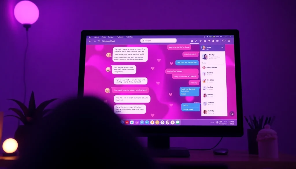 AI sex chat interface showcasing intimate interactions with dynamic chatbot emojis.