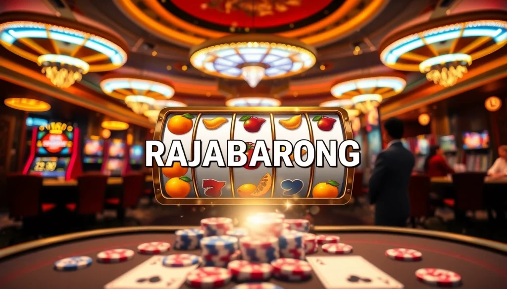 Experience the thrill of RAJABARONG with vibrant slot machines and casino excitement.