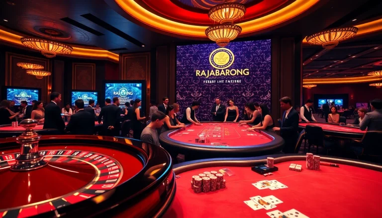 Experience the thrill of winning with RAJABARONG slots in a luxurious casino setting.