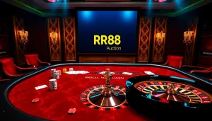 Experience the thrill of RR88 Auction with vibrant casino gaming tables and dynamic action.