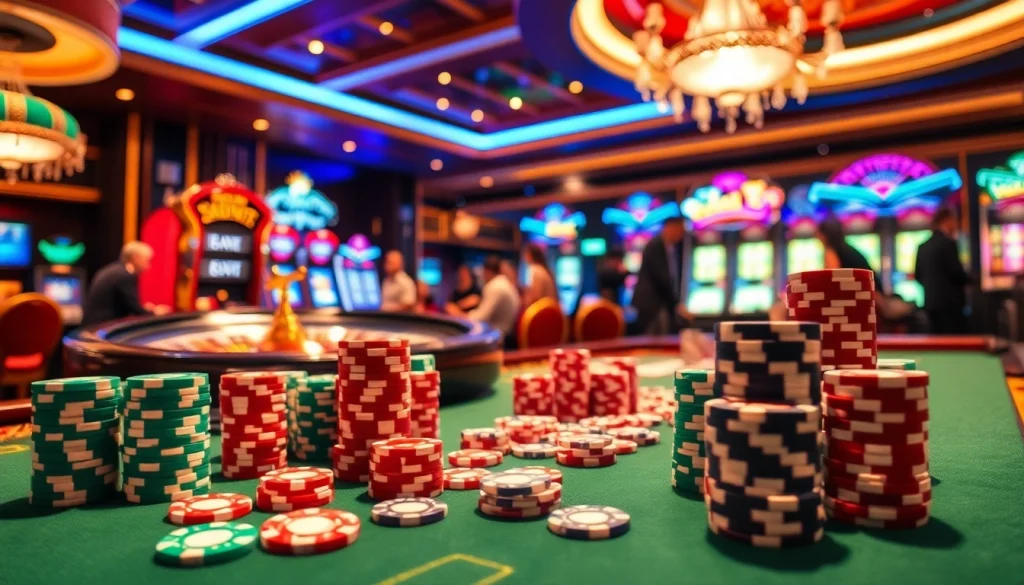 Engage with exciting gaming moments at https://rikvip1.top/tac-gia-rikvip featuring poker chips and vibrant casino tables.