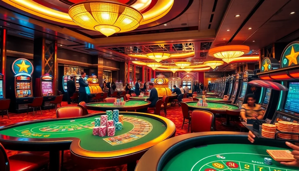 Experience luxury gaming at nhà cái xx88 with vibrant casino tables and inviting atmosphere.