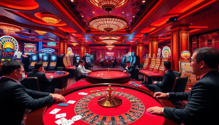 Players celebrating wins at NK88 casino tables with chips and cards.