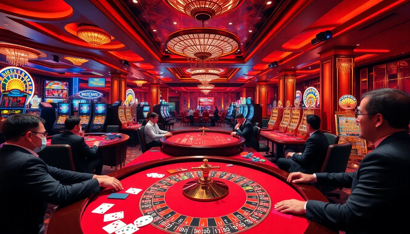 Players celebrating wins at NK88 casino tables with chips and cards.