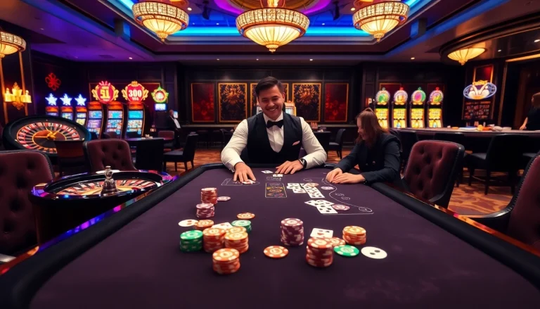 Experience the thrill of winning at VMAX casino, filled with vibrant poker chips and exciting games.