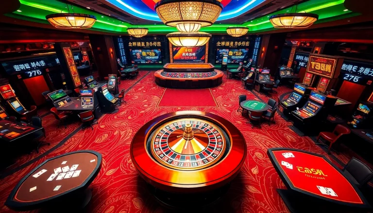 Players enjoying gambling games at a luxurious casino, highlighting 여기여 for an exciting experience.