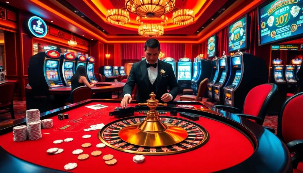 Experience the thrill of gambling at fun79's luxurious casino atmosphere.