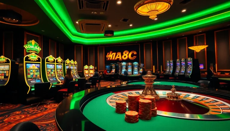 Engage in exciting games at trang chủ hay88 with vibrant slot machines and roulette wheels.