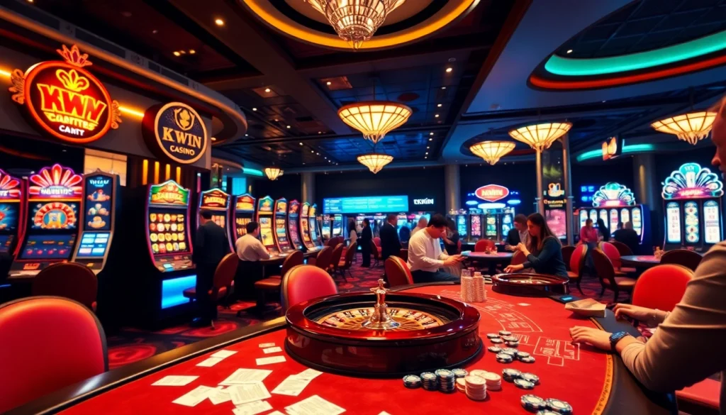 Experience the excitement of KKWIN's casino games with vibrant tables and thrilling players.