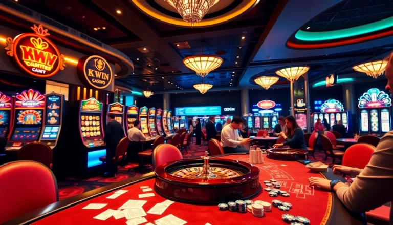 Experience the excitement of KKWIN's casino games with vibrant tables and thrilling players.