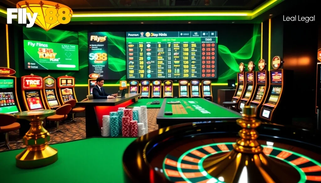 Experience thrilling gameplay at Fly88 Legal with vibrant casino elements and modern betting setups.