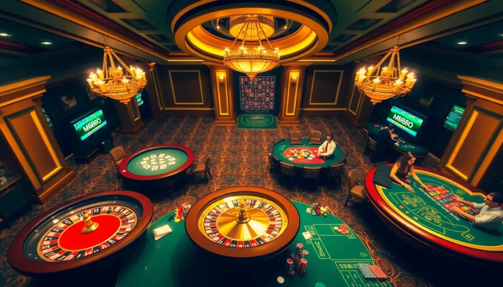 Experience the excitement of gambling at MM88COM with vibrant casino tables and engaging players.