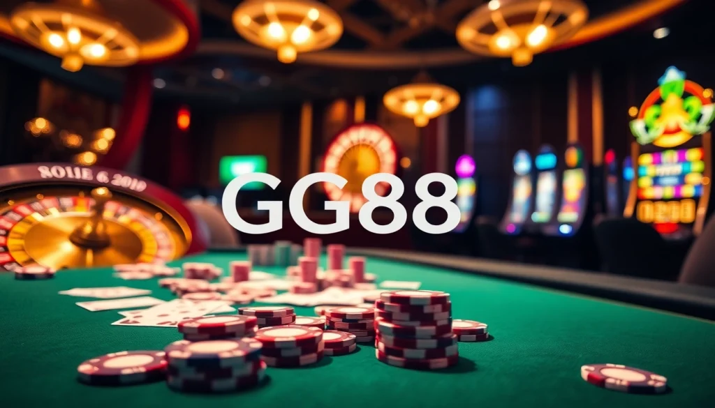 Experience thrilling gameplay at GG88 casino with vibrant gaming tables and lively atmosphere.