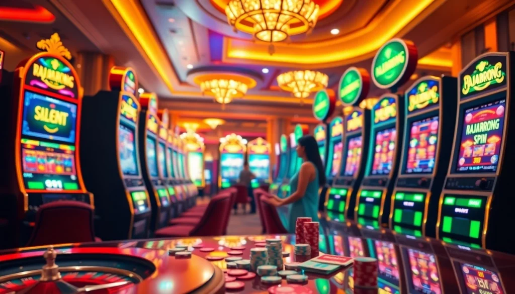 RAJABARONG slot machines offer thrilling gameplay experiences in an opulent casino setting.