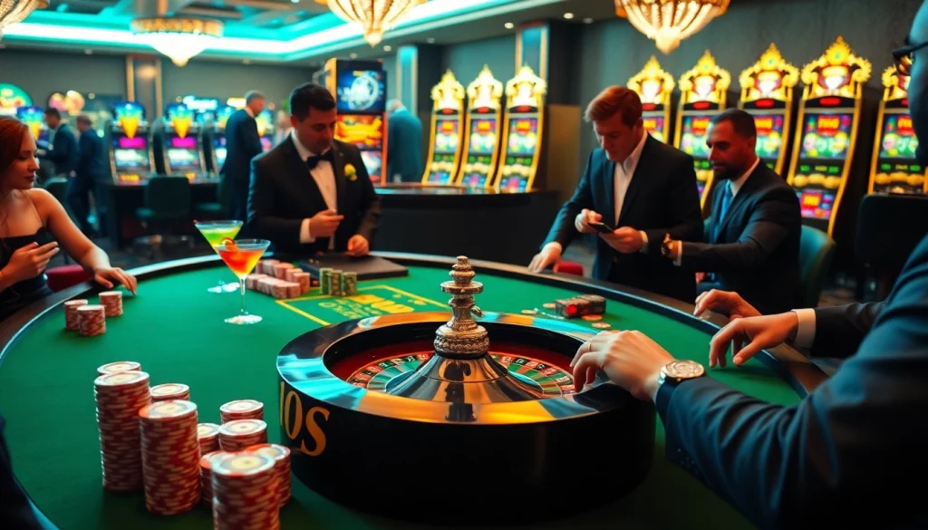Experience the thrill of gambling with 255BET as players engage at a luxurious casino table.