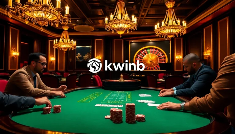 Engaging poker players at a luxurious setting highlighting https://okwin.blog services in the casino.