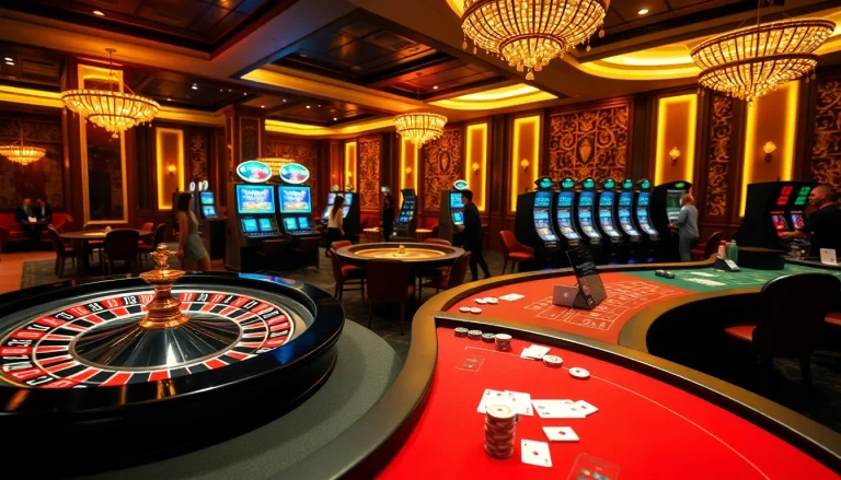 Experience thrilling gaming with fly88 at luxurious casino tables and vibrant roulette wheels.
