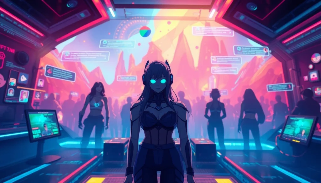 Engaging character AI NSFW chat environment with vibrant digital avatars.