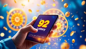 92lottery app interface with user engagement, showcasing dynamic lottery elements.