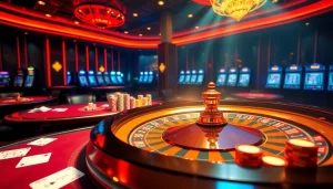 Experience a thrilling gambling atmosphere at 56WIN with exciting roulette and poker action.