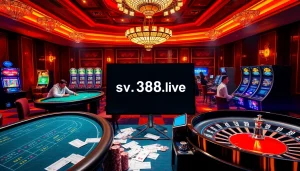 Engage in thrilling gameplay at https://sv388win.live, featuring vibrant casino scenes with live betting and excitement.