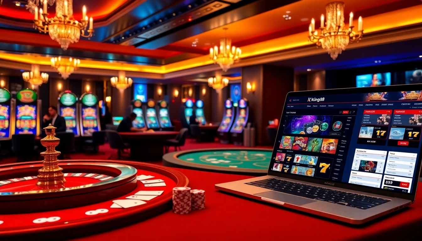king88 online casino players celebrating big wins at vibrant slot machines and tables.