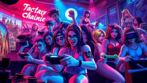 Engaging virtual scene from popular porn games featuring colorful characters and gaming elements.