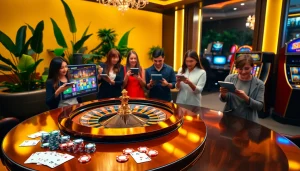 S8 online gaming platform with vibrant roulette and poker chips in a luxurious casino atmosphere.