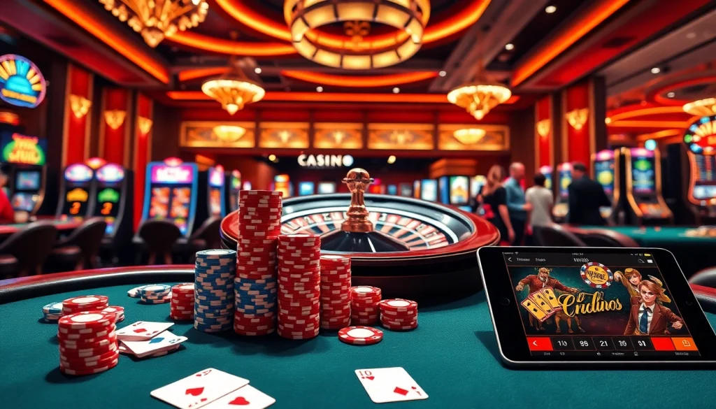 Watch players engage in exciting bets at https://mk8th.net/ with vibrant poker tables and a spinning roulette wheel.