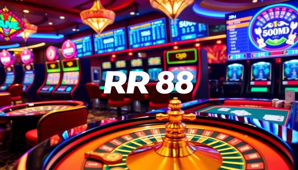 Experience the thrill of RR88 at an exciting online casino with vibrant gaming interfaces.