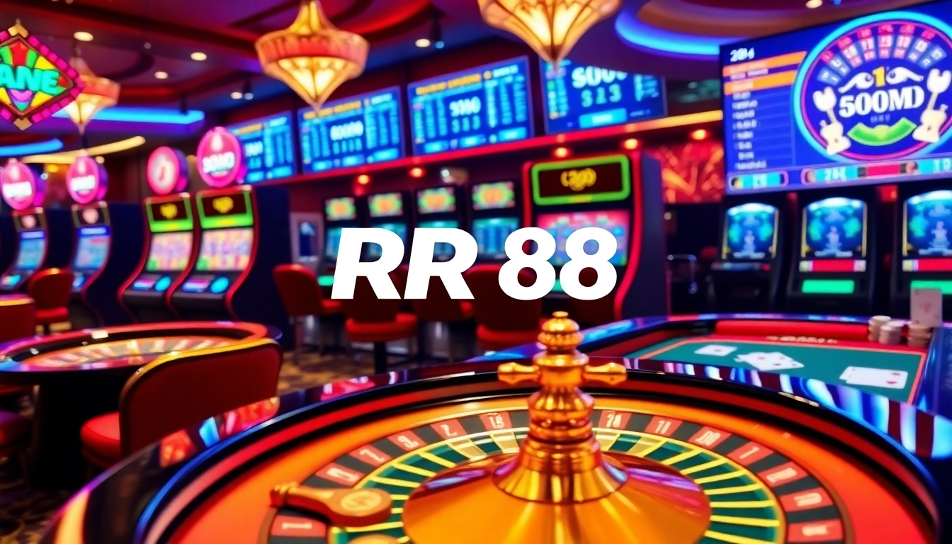 Experience the thrill of RR88 at an exciting online casino with vibrant gaming interfaces.