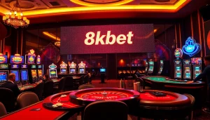 Experience luxury gaming at 8kbet with vibrant tables, dealers, and exciting atmosphere.