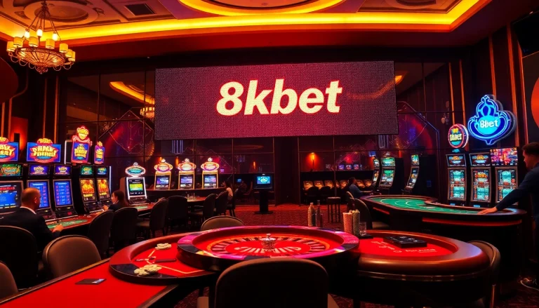 Experience luxury gaming at 8kbet with vibrant tables, dealers, and exciting atmosphere.