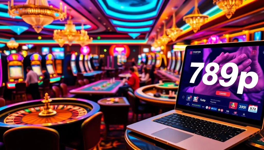 Experience high-stakes excitement at 789p with players at luxurious casino tables.