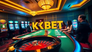 KBBET gaming table with vibrant colors and engaging casino atmosphere.