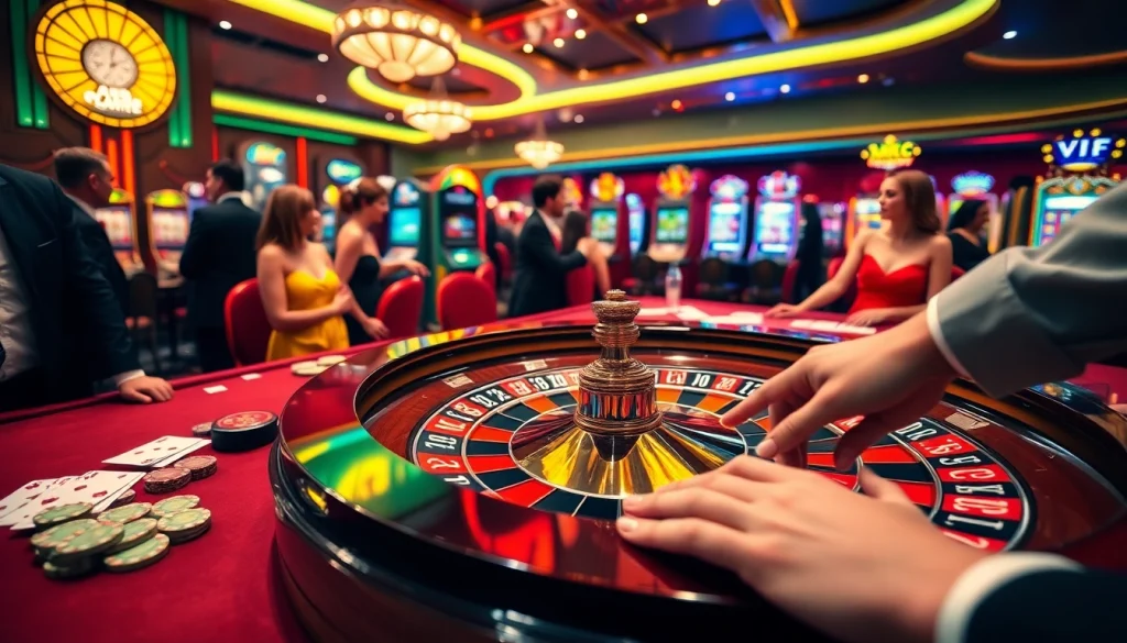 Experience thrilling gameplay at https://mb66.ski/ with vibrant casino action, roulette, and excited players.