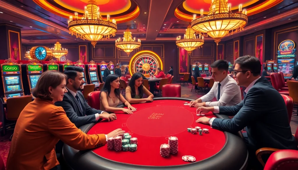 Experience the excitement of 79king at a vibrant casino table with poker games and colorful chips.