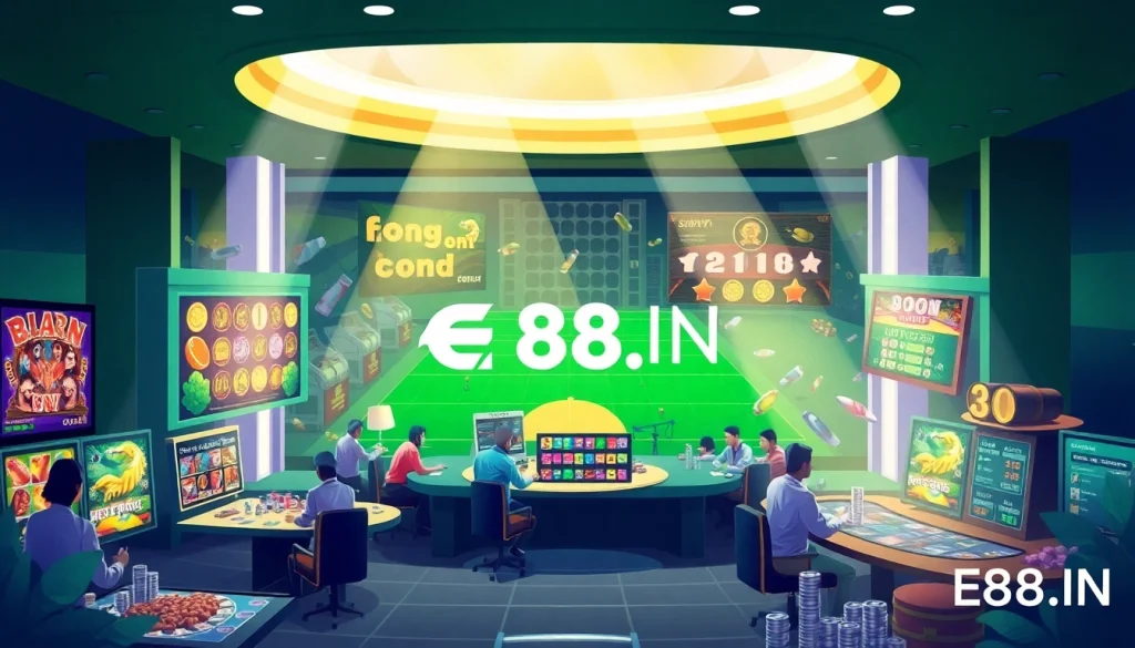 E88.IN's modern online casino platform showcasing exciting gaming options and user-friendly design.