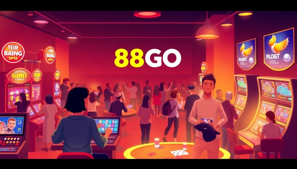 Thrilling gaming experience at 88GO platform showcasing diverse players enjoying various online games.