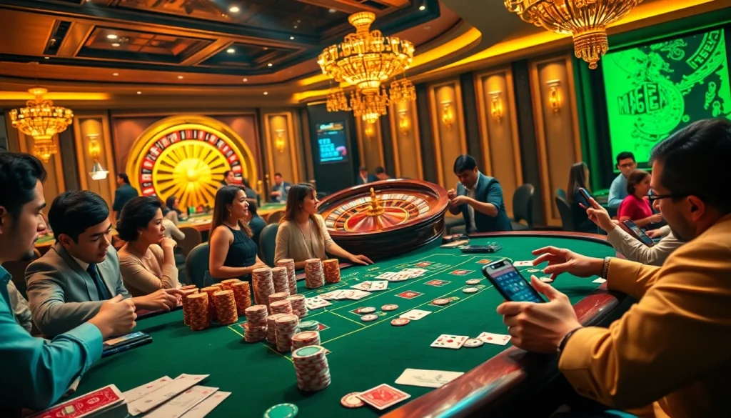 Witness the thrill of gambling at a luxurious poker table featuring nk88.bio betting apps.