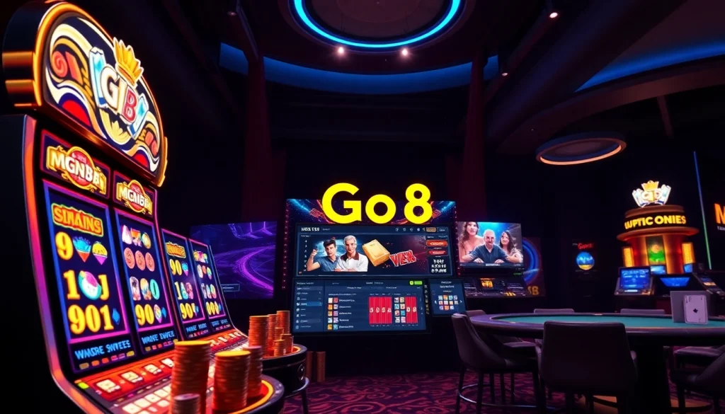 Engaging Go8 online gambling platform showcasing casino games and sports betting.