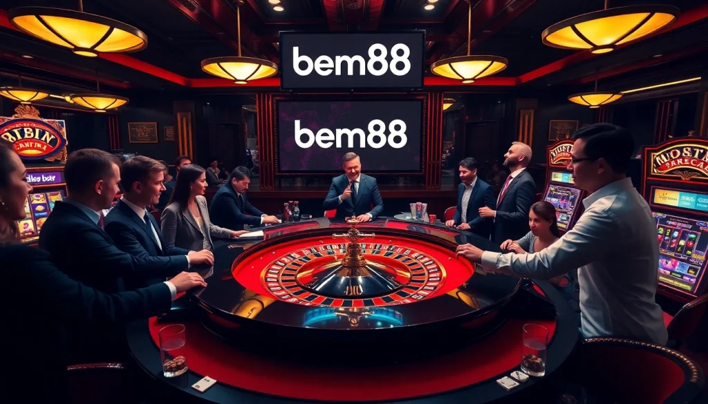 Experience thrilling baccarat action at bem88 casino with players enjoying intense gameplay.