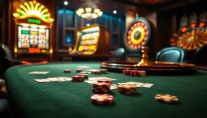 Engaging WW88 online casino scene with cards, chips, and a roulette wheel.