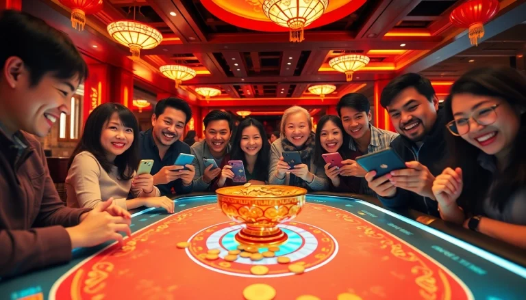 Exciting xóc đĩa online game scene with engaged players and vibrant graphics.