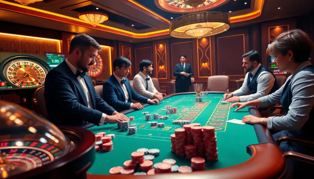 Experience the excitement of gambling at https://xo88hi.com/ with a professional poker scene showcasing vibrant chips and winning moments.