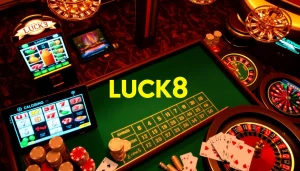 Experience thrilling gameplay with LUCK8's online casino games, including vibrant slots and poker.