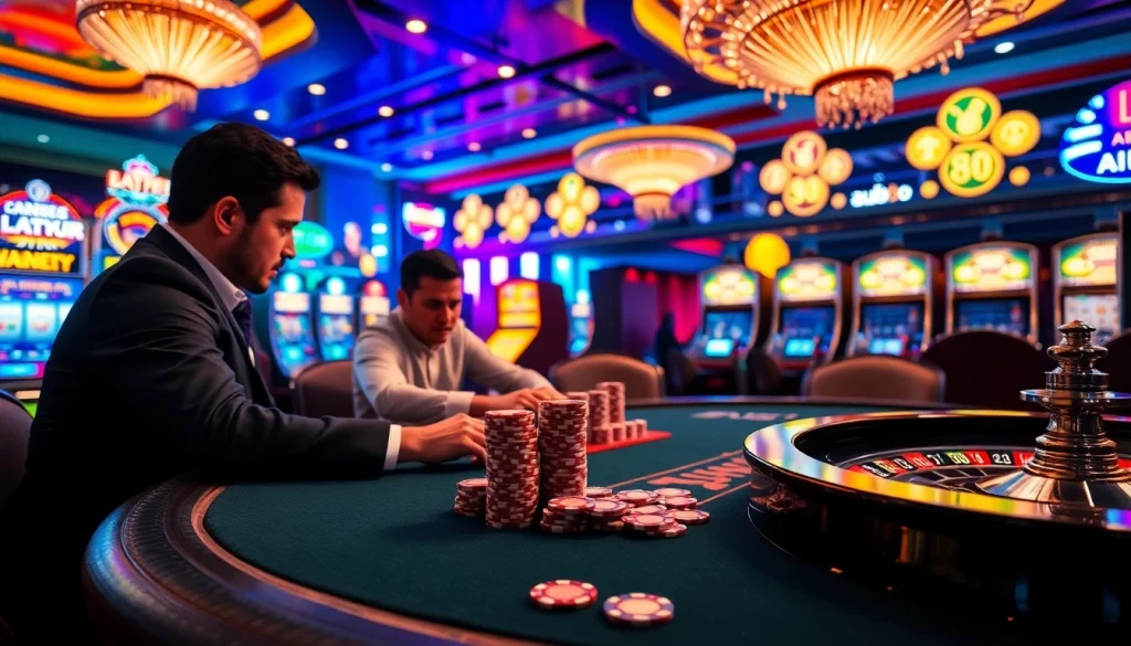 Experience thrilling card games at au88 casino with vibrant tables and professional players.