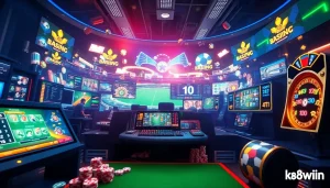 vibrant gaming interface showcasing k88win's casino and betting options