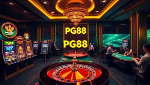 Players enjoying an exciting gaming experience at PG88 casino with vibrant slot machines.