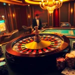 Experiencing luxury gambling at https://www.5z7776.com/ with vibrant poker chips and a roulette wheel.